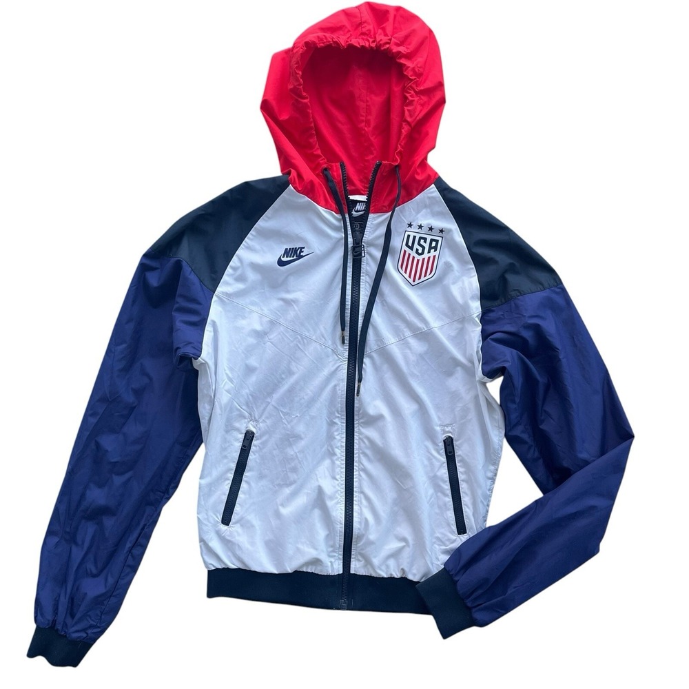 Nike Women S Red White Blue Team USA Soccer Windrunner FullZip Jacket CI8407-100